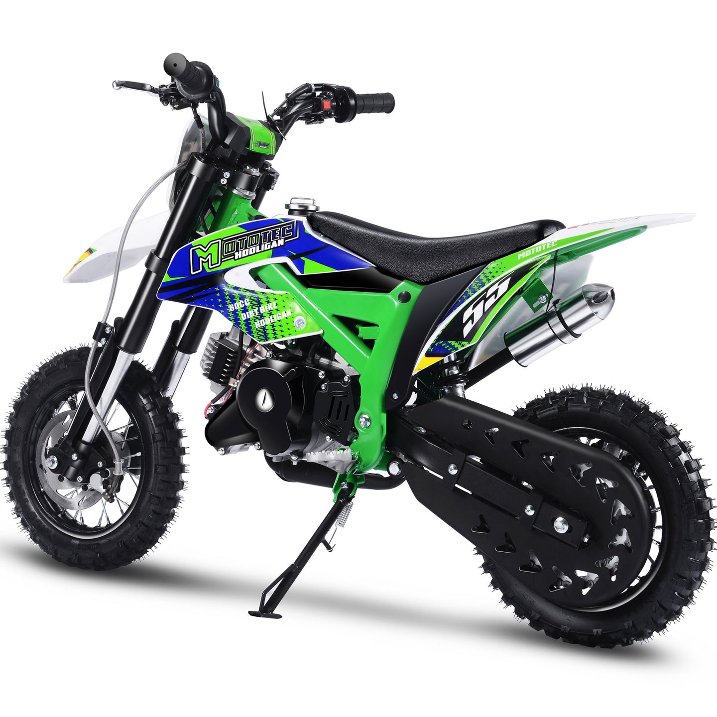 MotoTec Hooligan 60cc 4-Stroke Gas Dirt Bike Green - Image 4