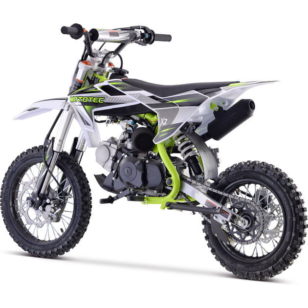 MotoTec X2 110cc 4-Stroke Gas Dirt Bike Green - Image 3