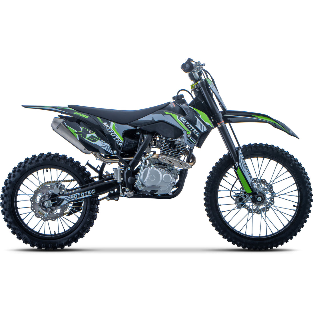 MotoTec X5 250cc 4-Stroke Gas Dirt Bike Black - Image 3