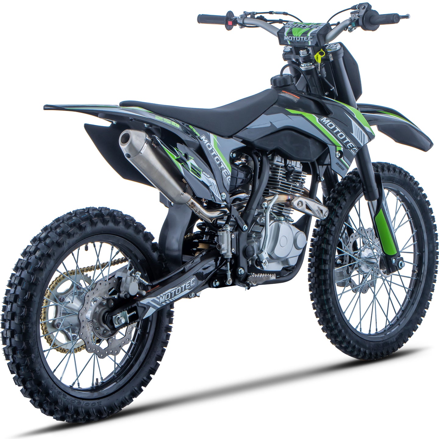 MotoTec X5 250cc 4-Stroke Gas Dirt Bike Black - Image 4