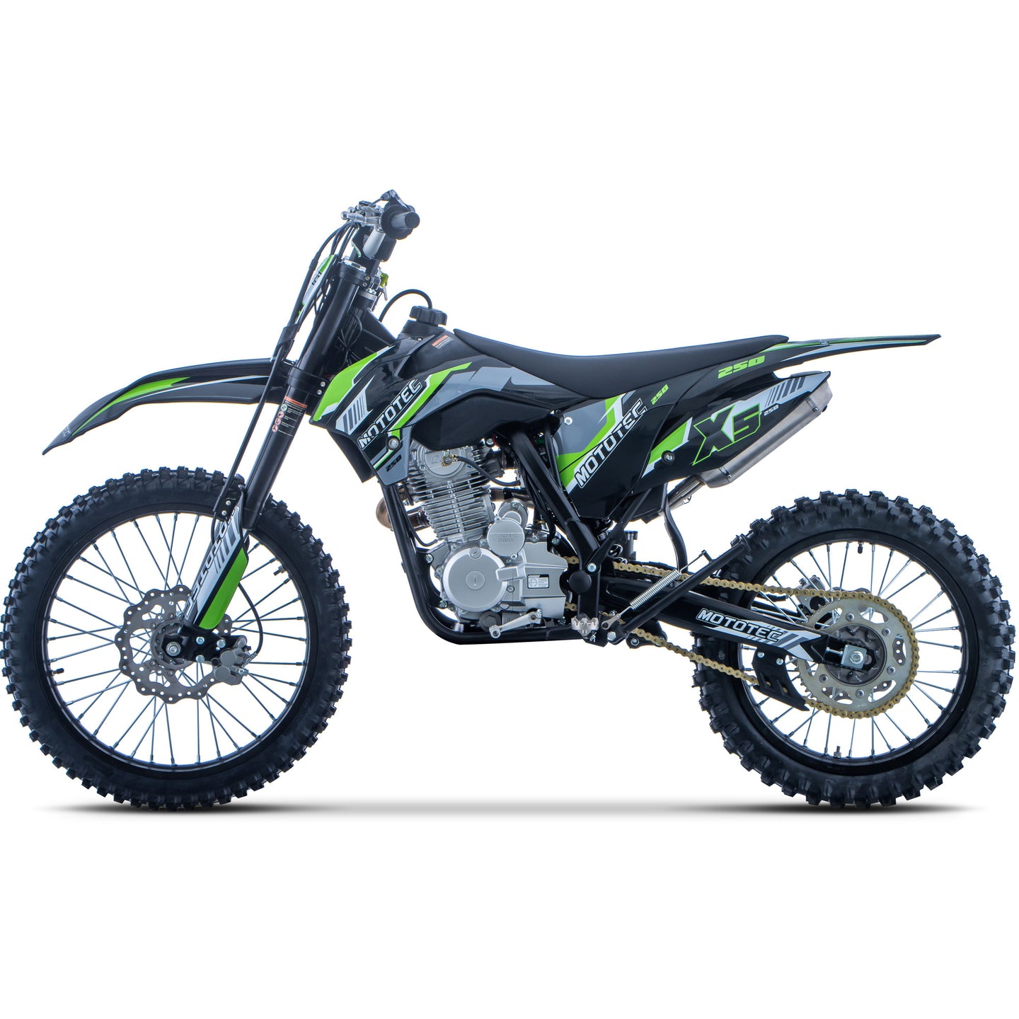 MotoTec X5 250cc 4-Stroke Gas Dirt Bike Black - Image 6