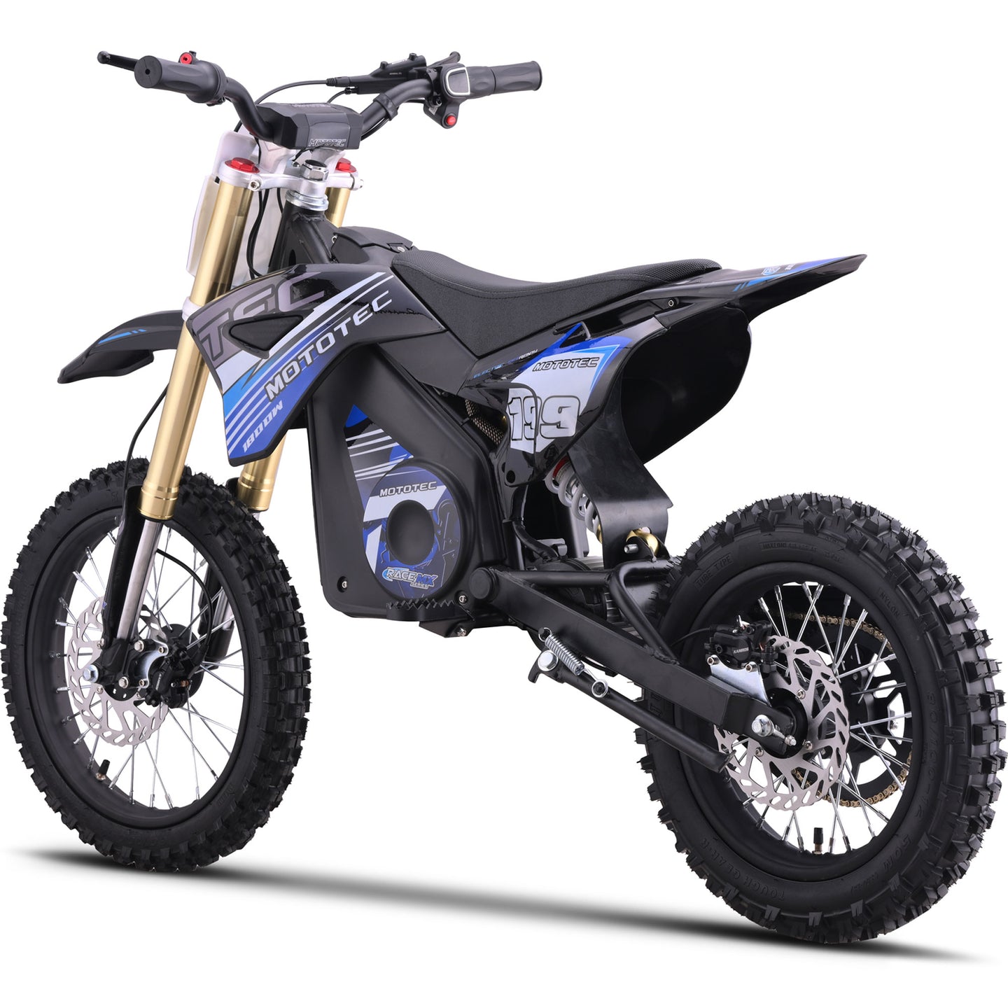 MotoTec 48v Pro Electric Dirt Bike 1800w Lithium Blue - Image 3