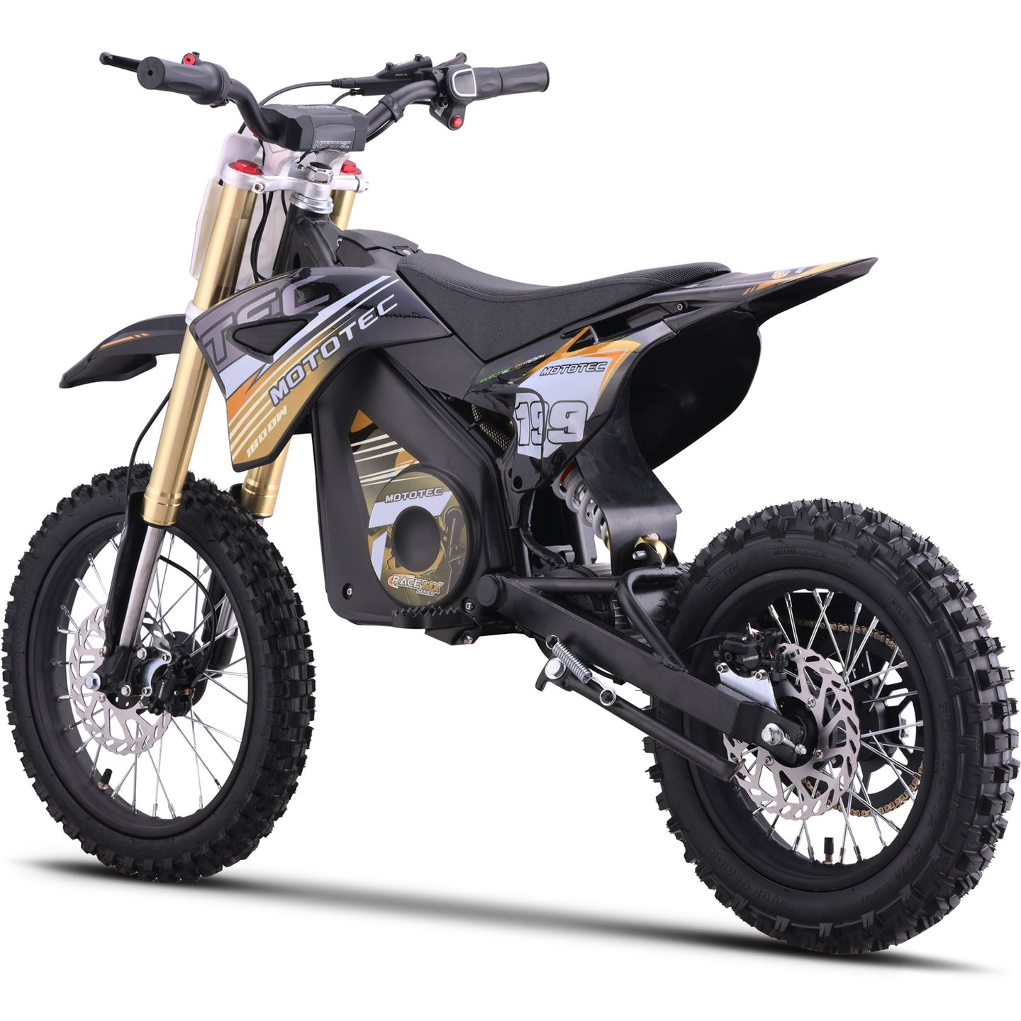 MotoTec 48v Pro Electric Dirt Bike 1800w Lithium Orange - Image 3