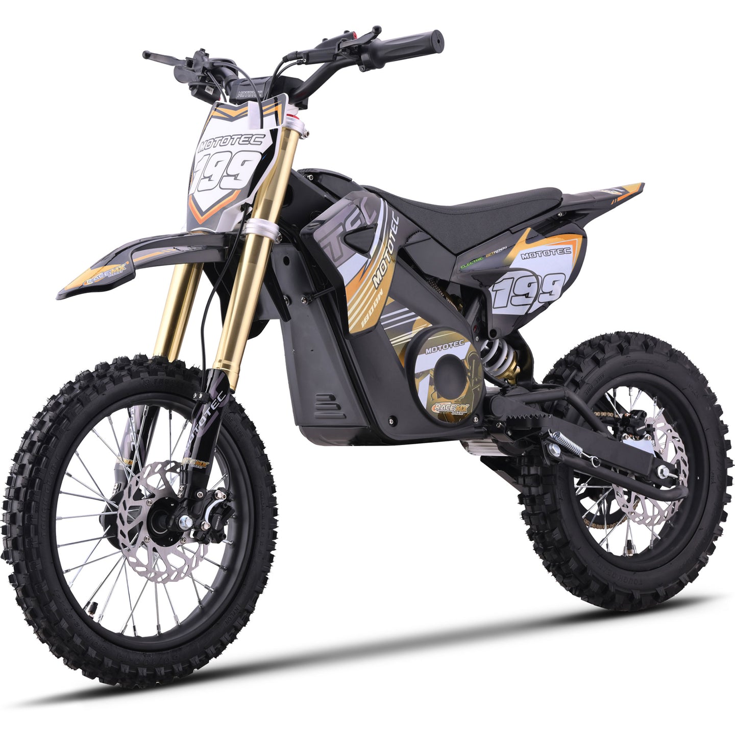 MotoTec 48v Pro Electric Dirt Bike 1800w Lithium Orange - Image 5