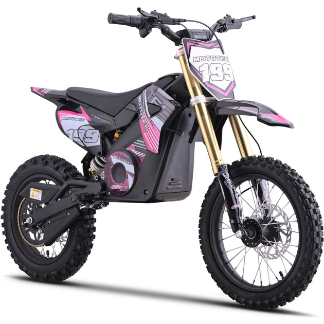 MotoTec 48v Pro Electric Dirt Bike 1800w Lithium Pink