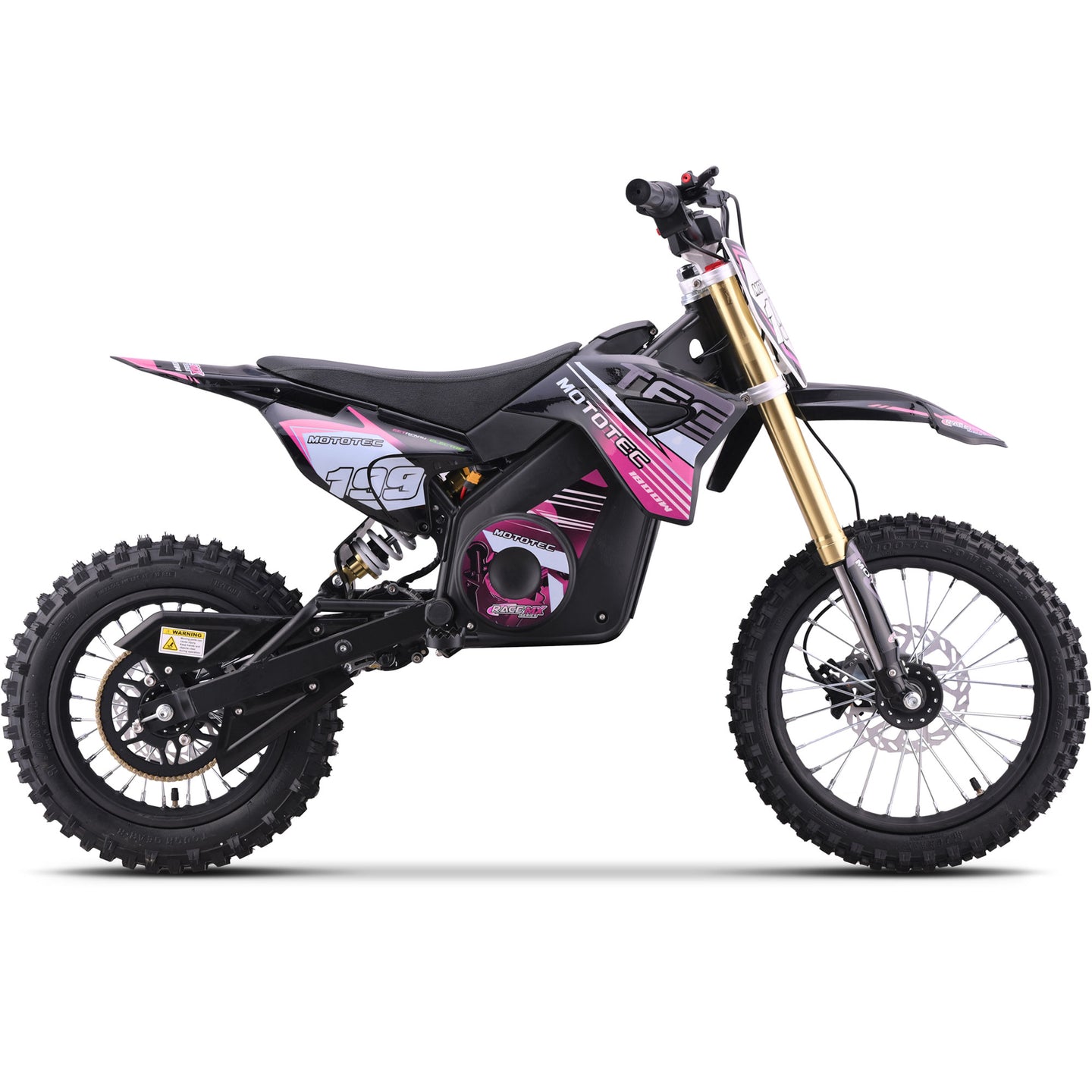 MotoTec 48v Pro Electric Dirt Bike 1800w Lithium Pink - Image 2