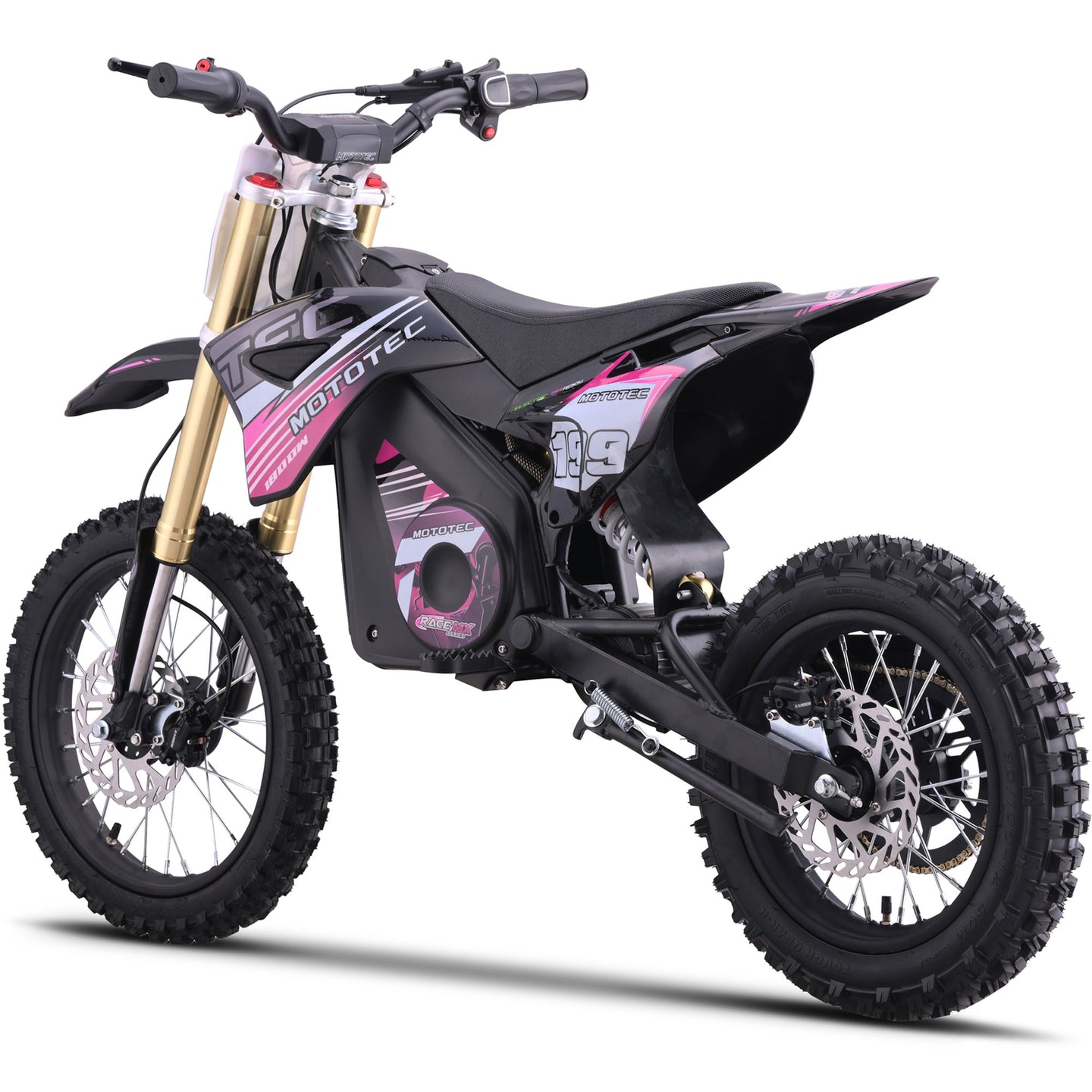 MotoTec 48v Pro Electric Dirt Bike 1800w Lithium Pink - Image 3