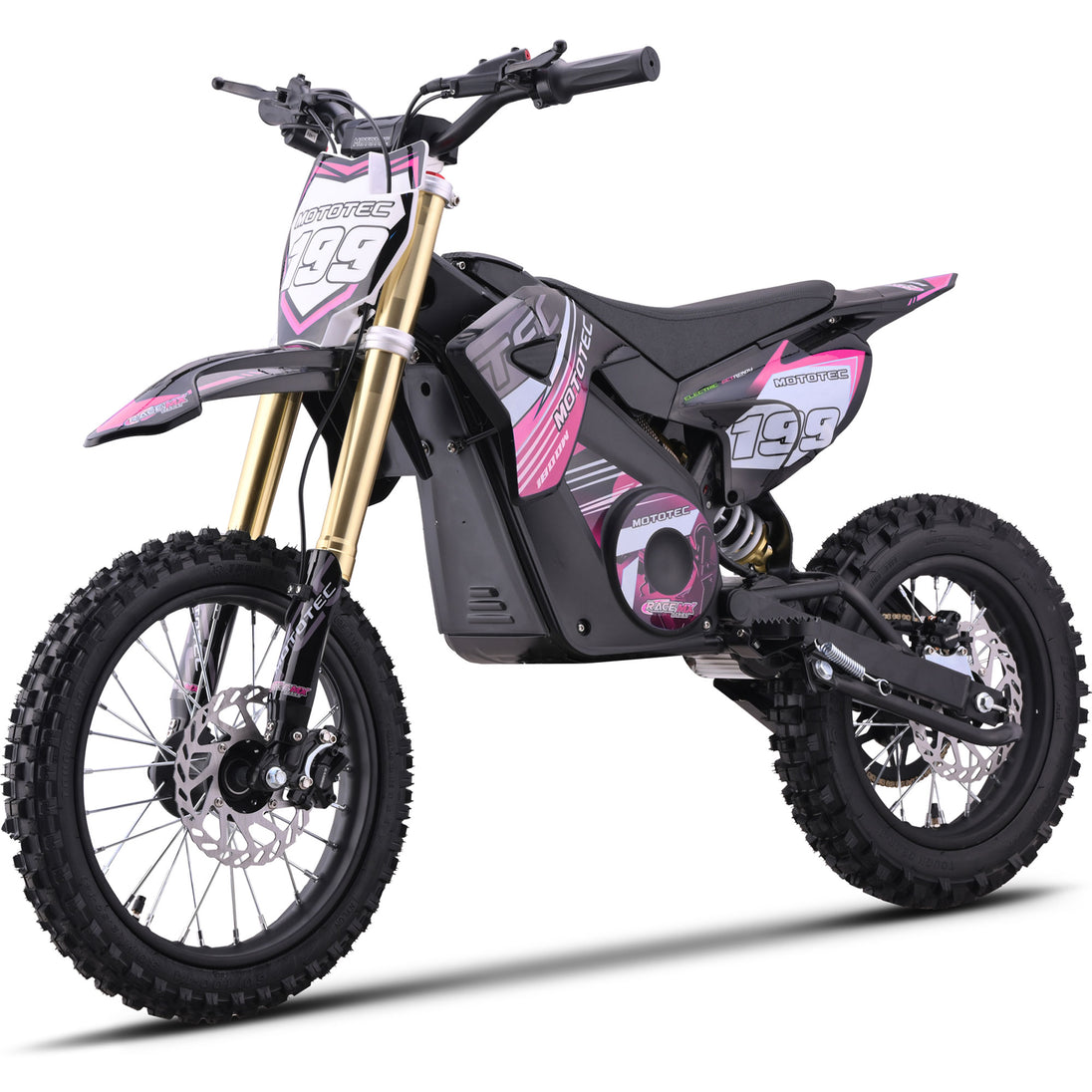 MotoTec 48v Pro Electric Dirt Bike 1800w Lithium Pink - Image 5