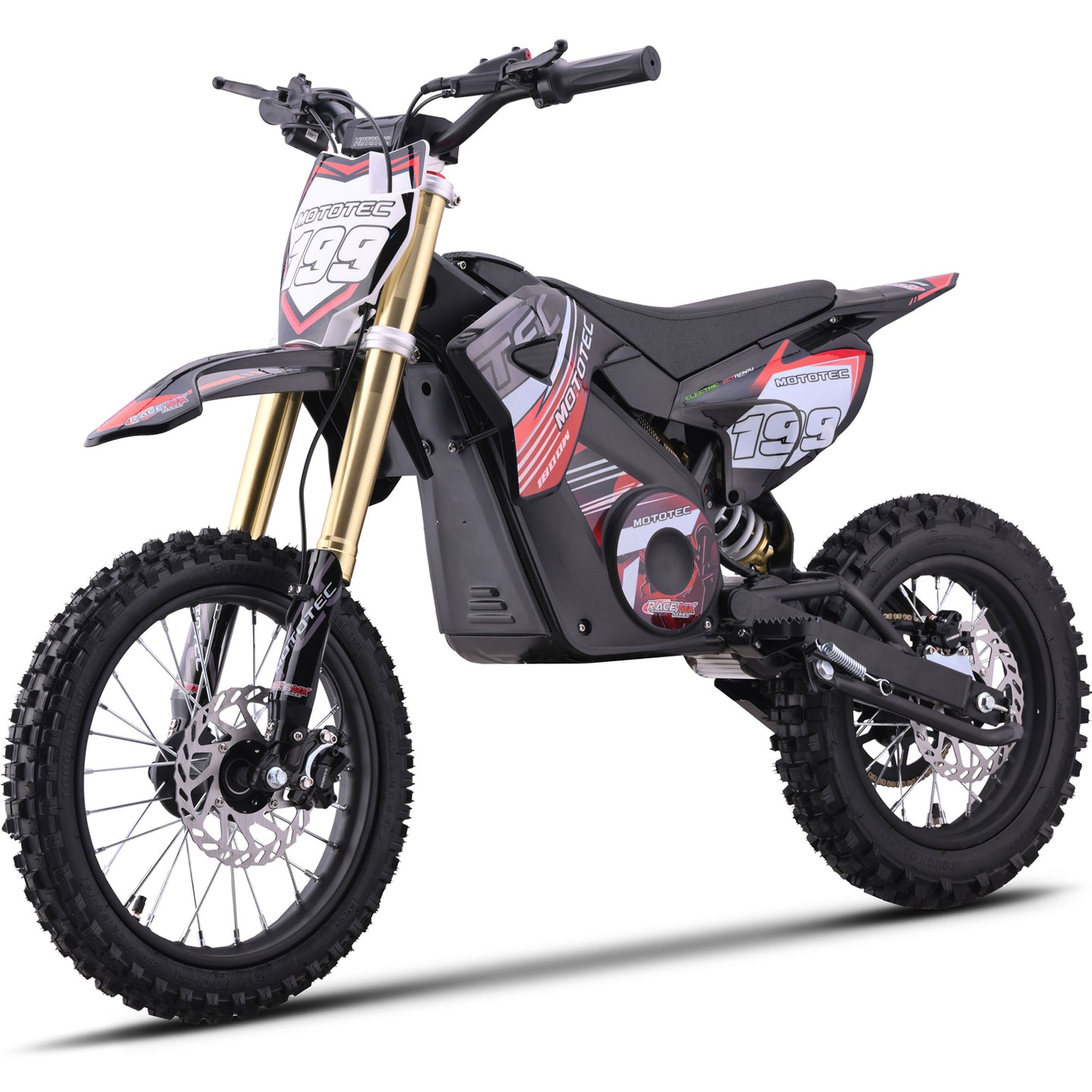 MotoTec 48v Pro Electric Dirt Bike 1800w Lithium Red - Image 5