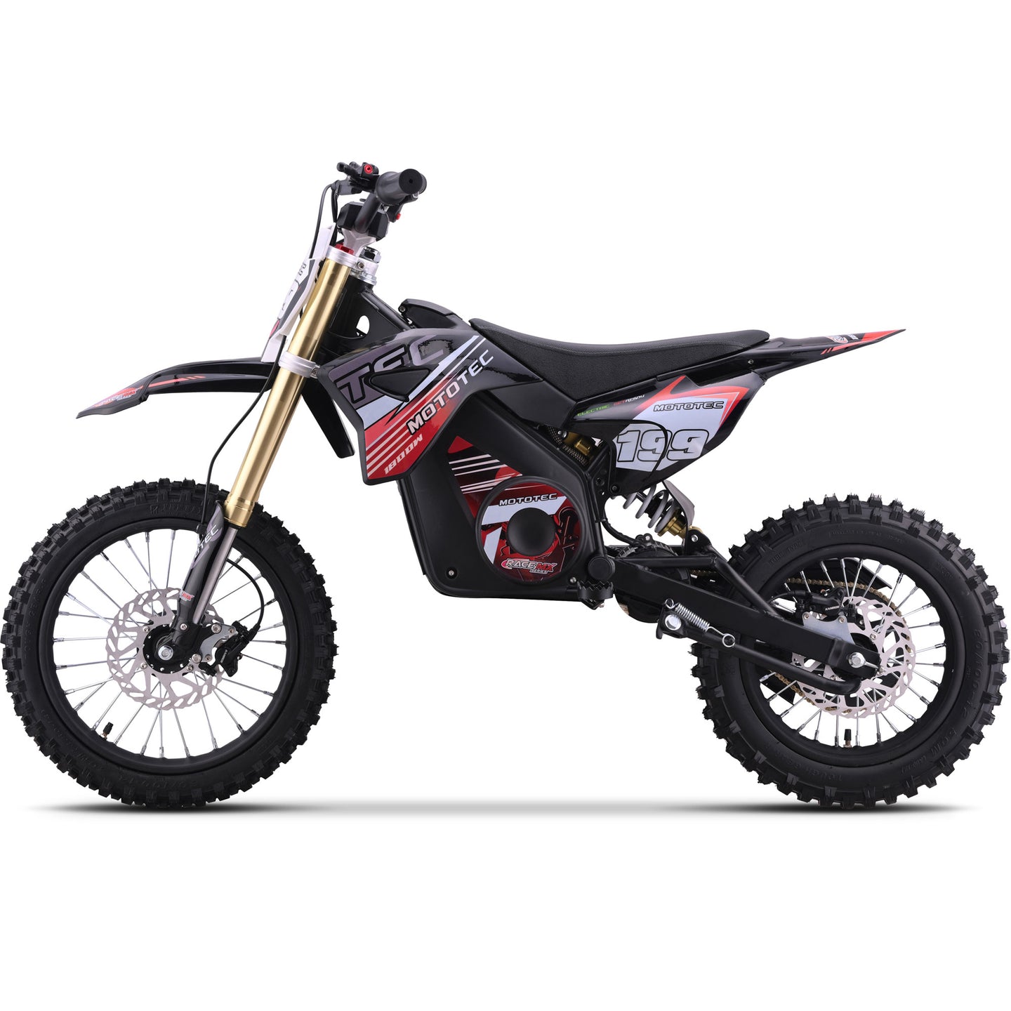 MotoTec 48v Pro Electric Dirt Bike 1800w Lithium Red - Image 6
