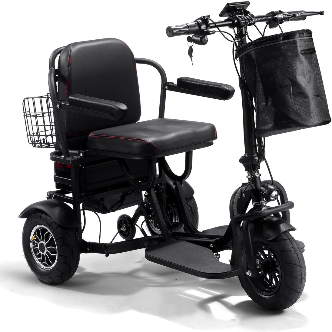 MotoTec Folding Mobility Electric Trike 48v 1000w Dual Motor Lithium Black - Image 2