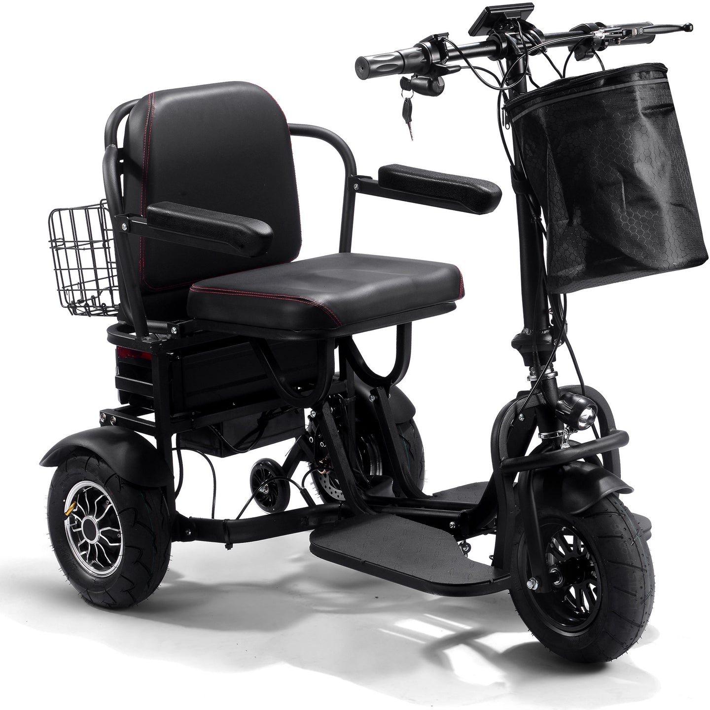 MotoTec Folding Mobility Electric Trike 48v 1000w Dual Motor Lithium Black - Image 2