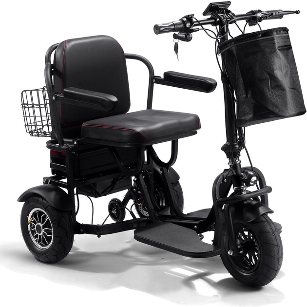MotoTec Folding Mobility Electric Trike 48v 1000w Dual Motor Lithium Black - Image 2