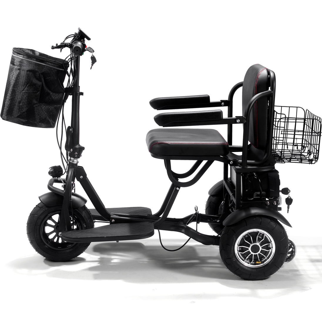 MotoTec Folding Mobility Electric Trike 48v 1000w Dual Motor Lithium Black - Image 3