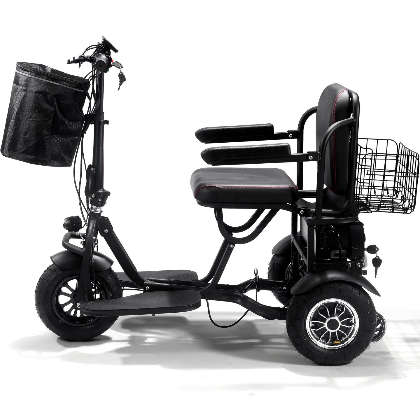 MotoTec Folding Mobility Electric Trike 48v 1000w Dual Motor Lithium Black - Image 3