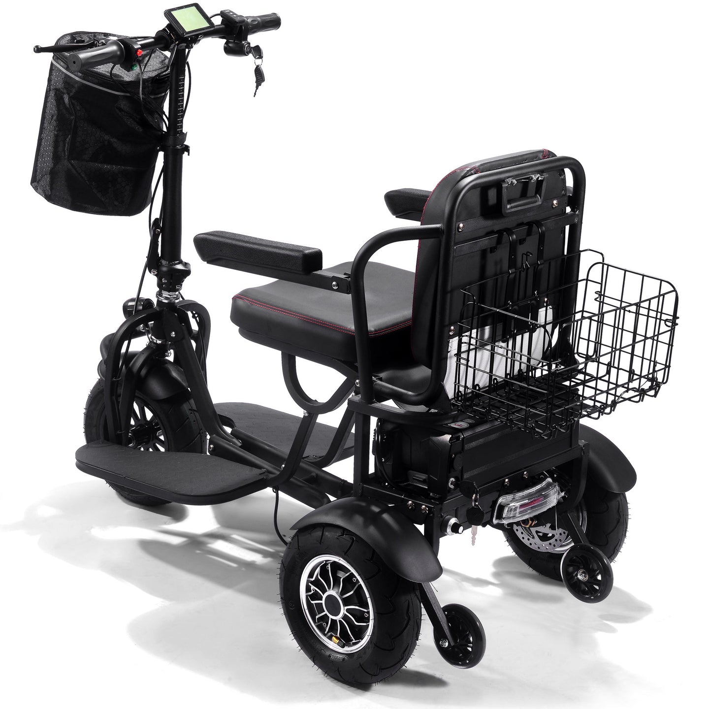 MotoTec Folding Mobility Electric Trike 48v 1000w Dual Motor Lithium Black - Image 4