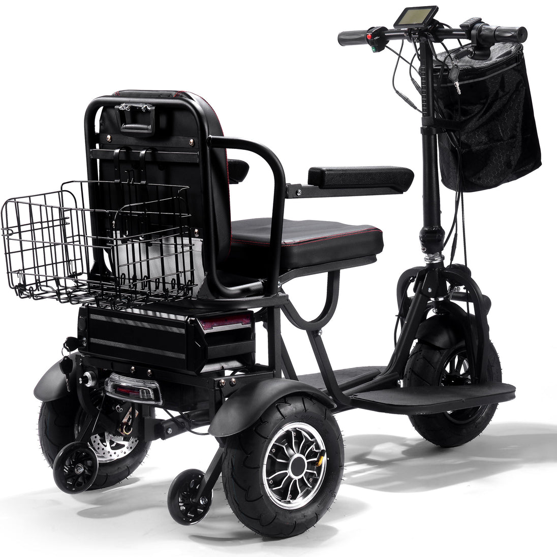 MotoTec Folding Mobility Electric Trike 48v 1000w Dual Motor Lithium Black - Image 5