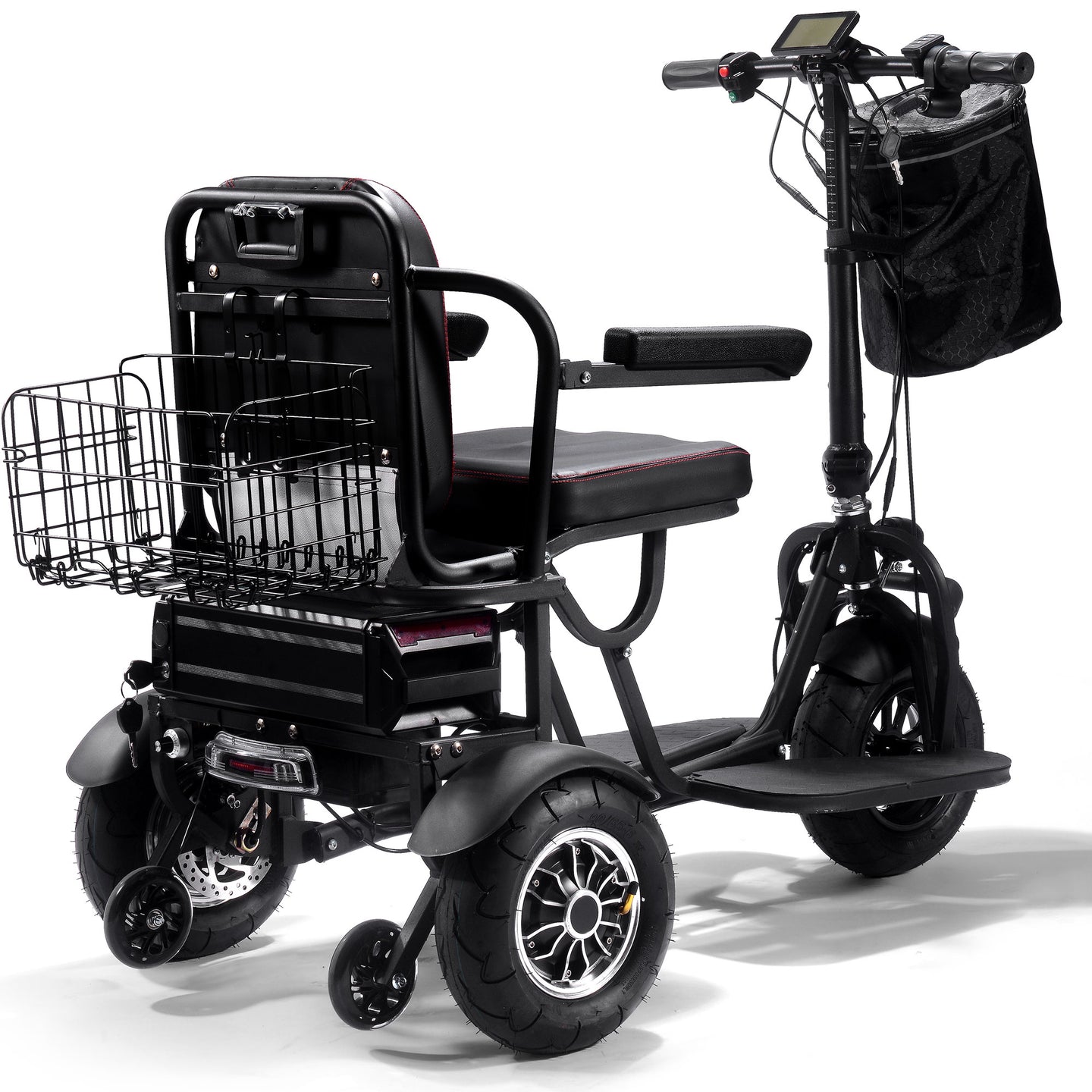 MotoTec Folding Mobility Electric Trike 48v 1000w Dual Motor Lithium Black - Image 5