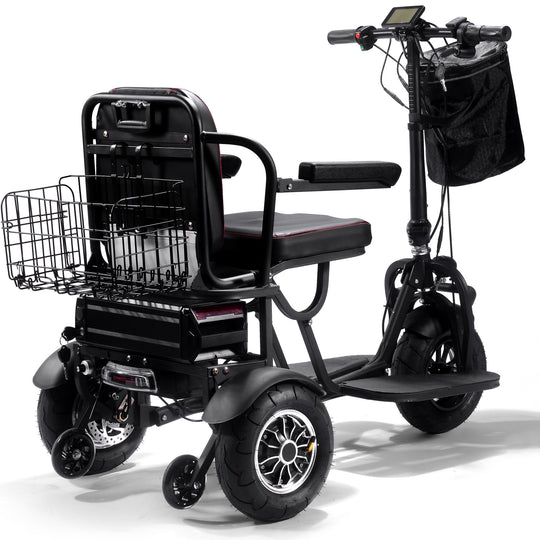 MotoTec Folding Mobility Electric Trike 48v 1000w Dual Motor Lithium Black - Image 5
