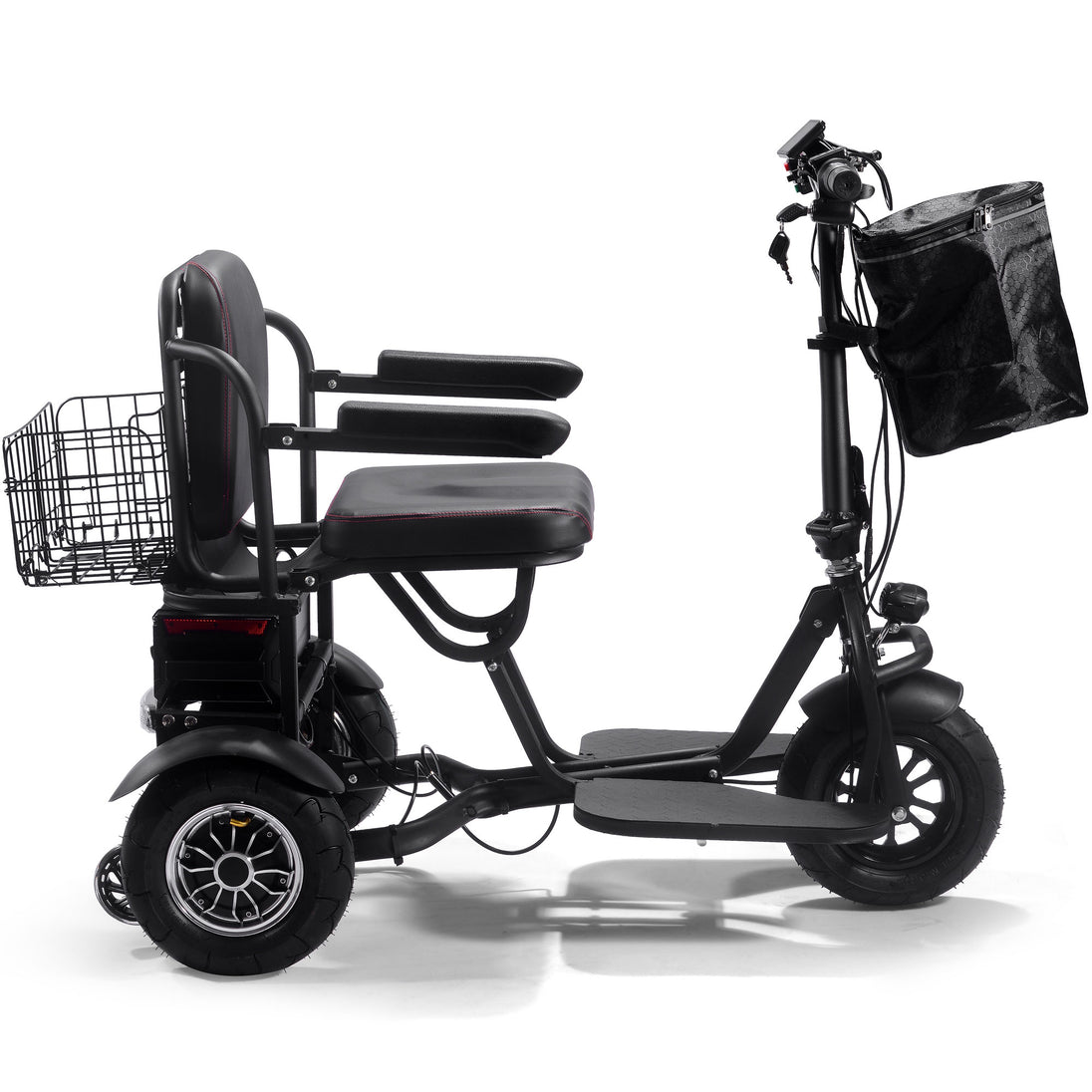 MotoTec Folding Mobility Electric Trike 48v 1000w Dual Motor Lithium Black - Image 6