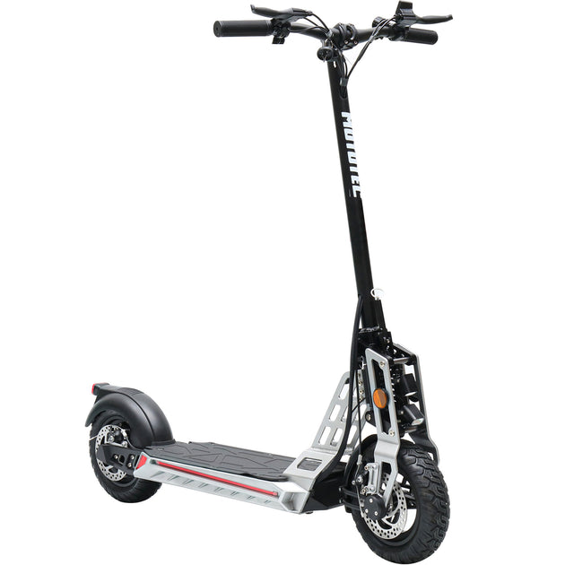 MotoTec Free Ride 48v 600w Lithium Electric Scooter Silver - Image 2