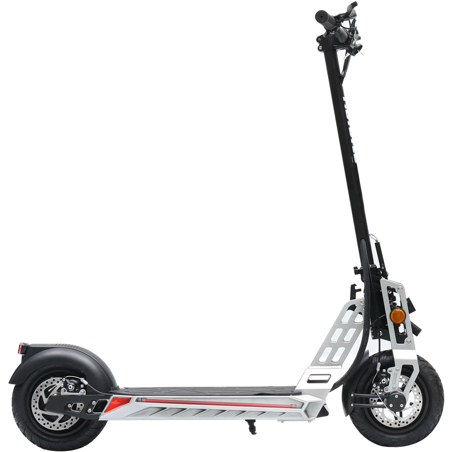 MotoTec Free Ride 48v 600w Lithium Electric Scooter Silver - Image 3