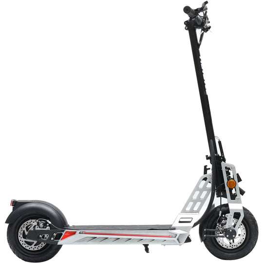MotoTec Free Ride 48v 600w Lithium Electric Scooter Silver - Image 3