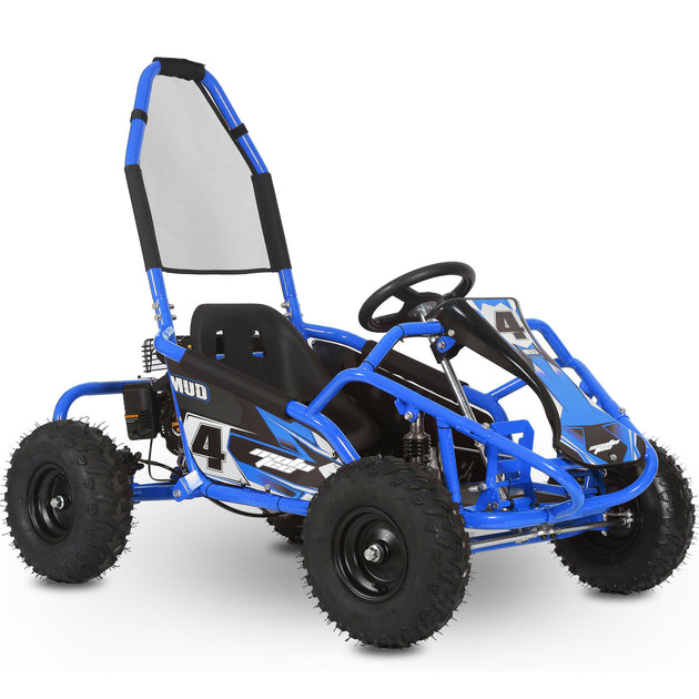 MotoTec Mud Monster 98cc Go Kart Full Suspension Blue