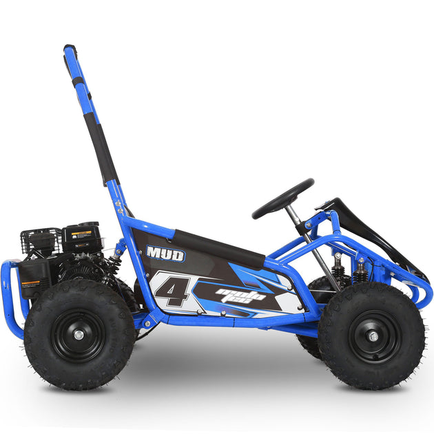 MotoTec Mud Monster 98cc Go Kart Full Suspension Blue - Image 2