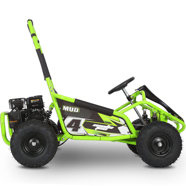 MotoTec Mud Monster 98cc Go Kart Full Suspension Green - Image 2