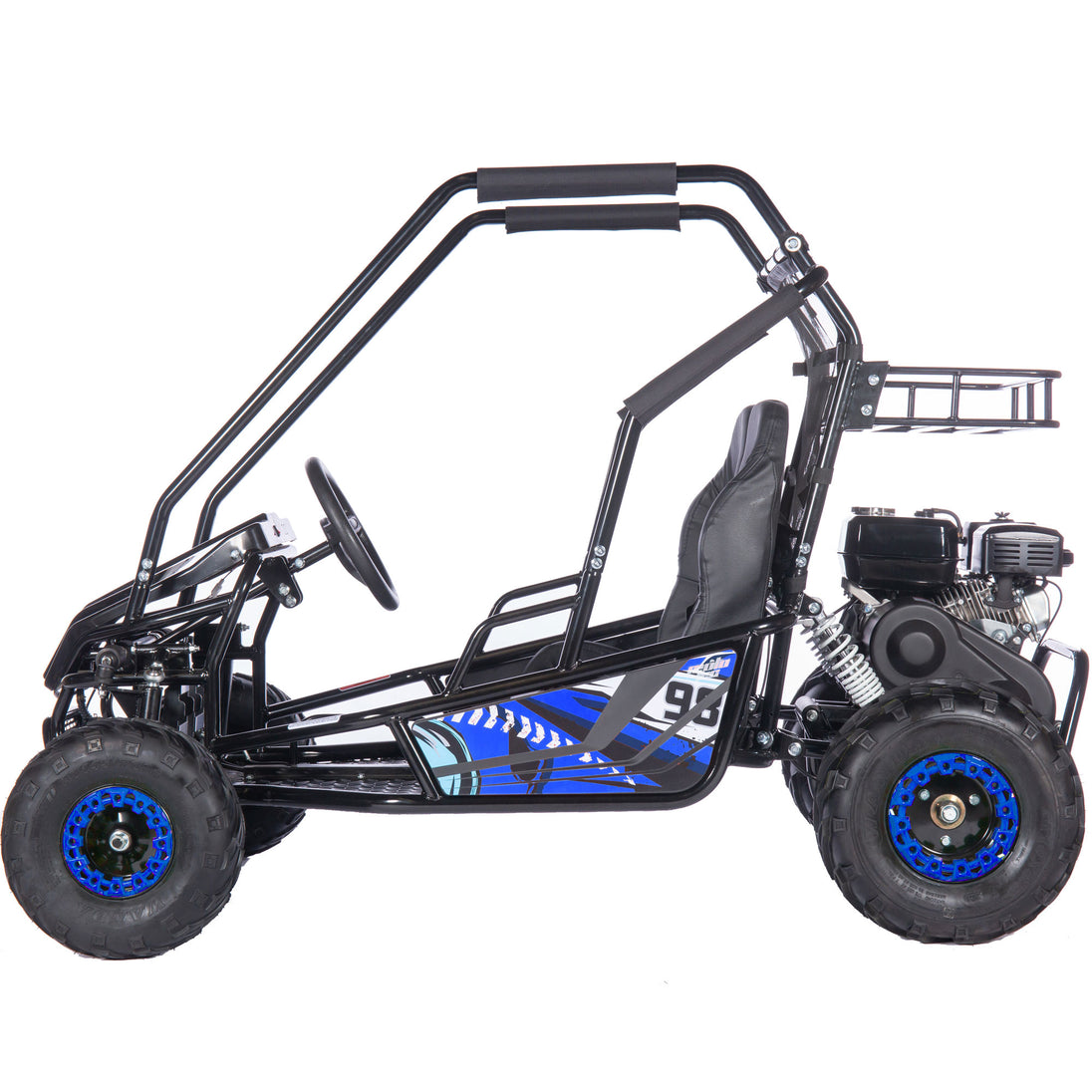 MotoTec Mud Monster XL 212cc 2 Seat Go Kart Full Suspension Blue - Image 4