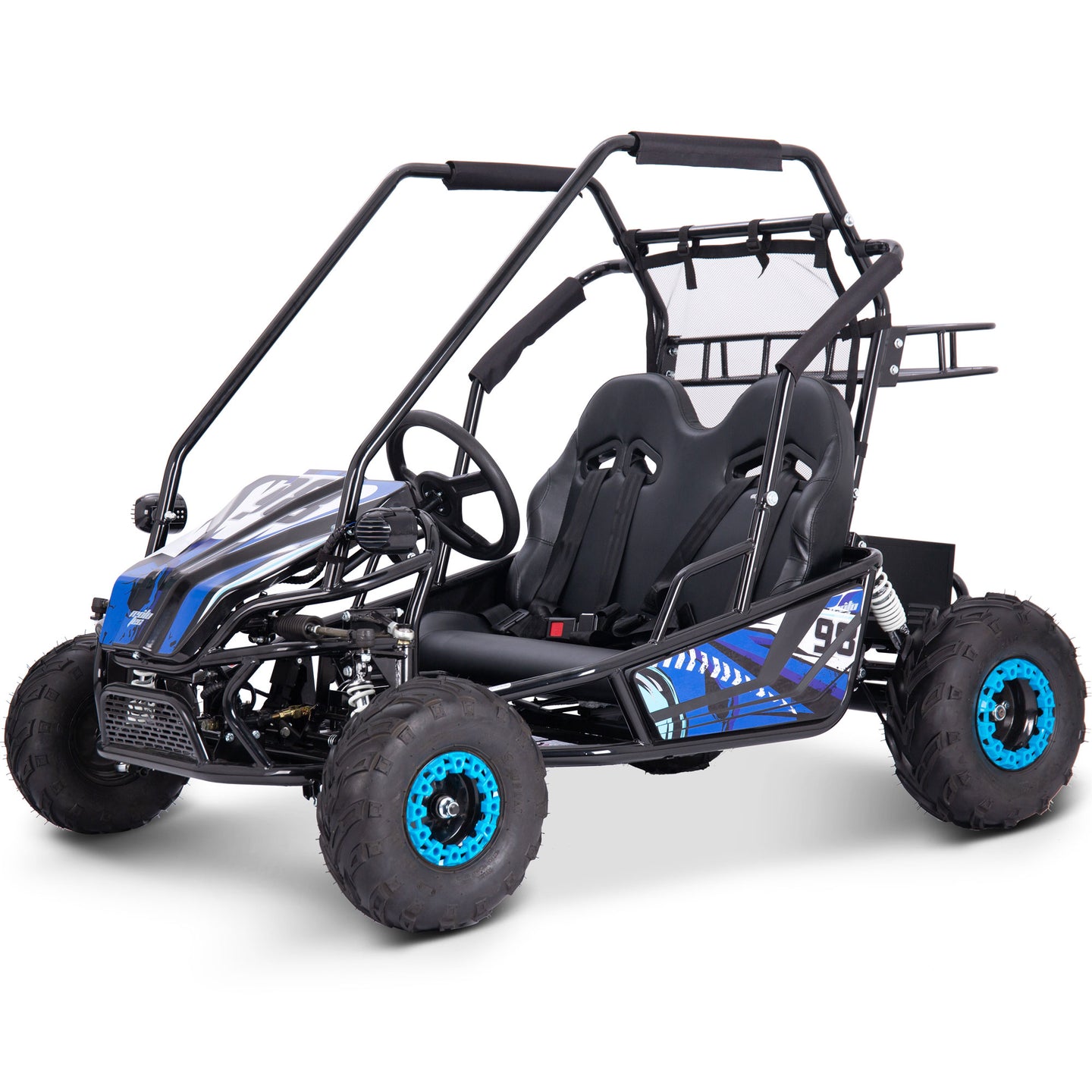MotoTec Mud Monster XL 60v 2000w Electric Go Kart Full Suspension Blue - Image 2
