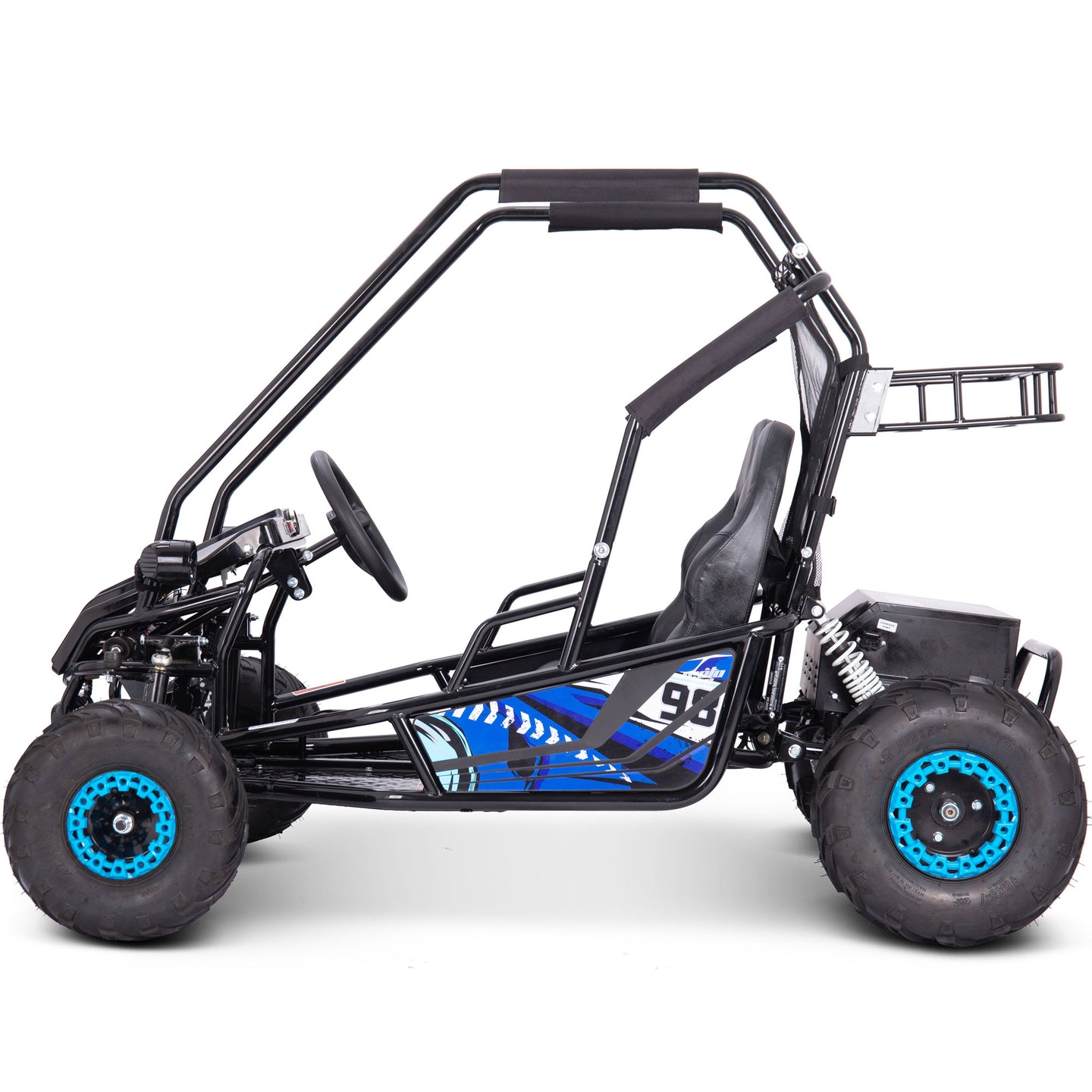 MotoTec Mud Monster XL 60v 2000w Electric Go Kart Full Suspension Blue - Image 3