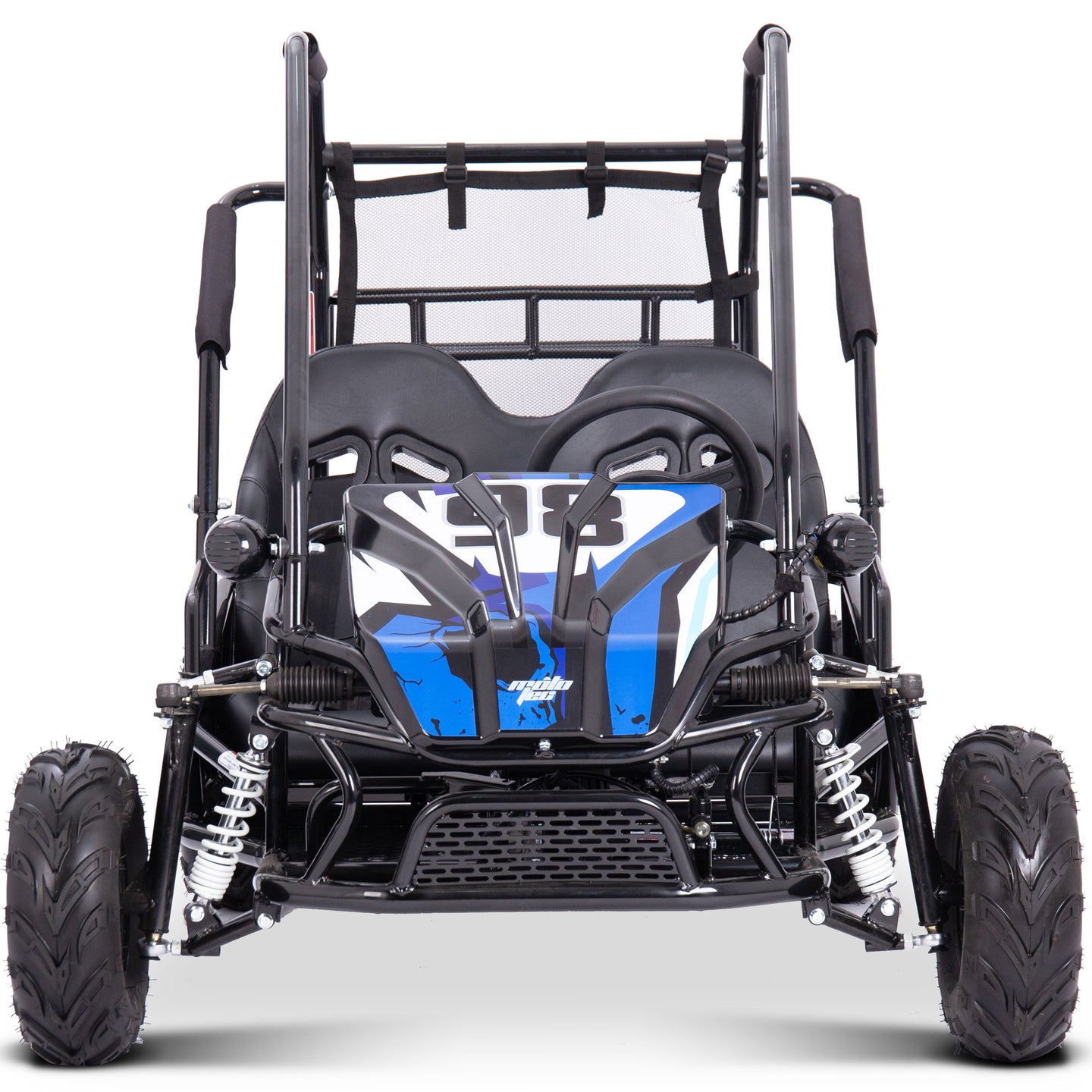 MotoTec Mud Monster XL 60v 2000w Electric Go Kart Full Suspension Blue - Image 4