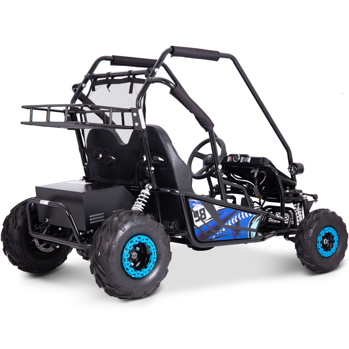 MotoTec Mud Monster XL 60v 2000w Electric Go Kart Full Suspension Blue - Image 6