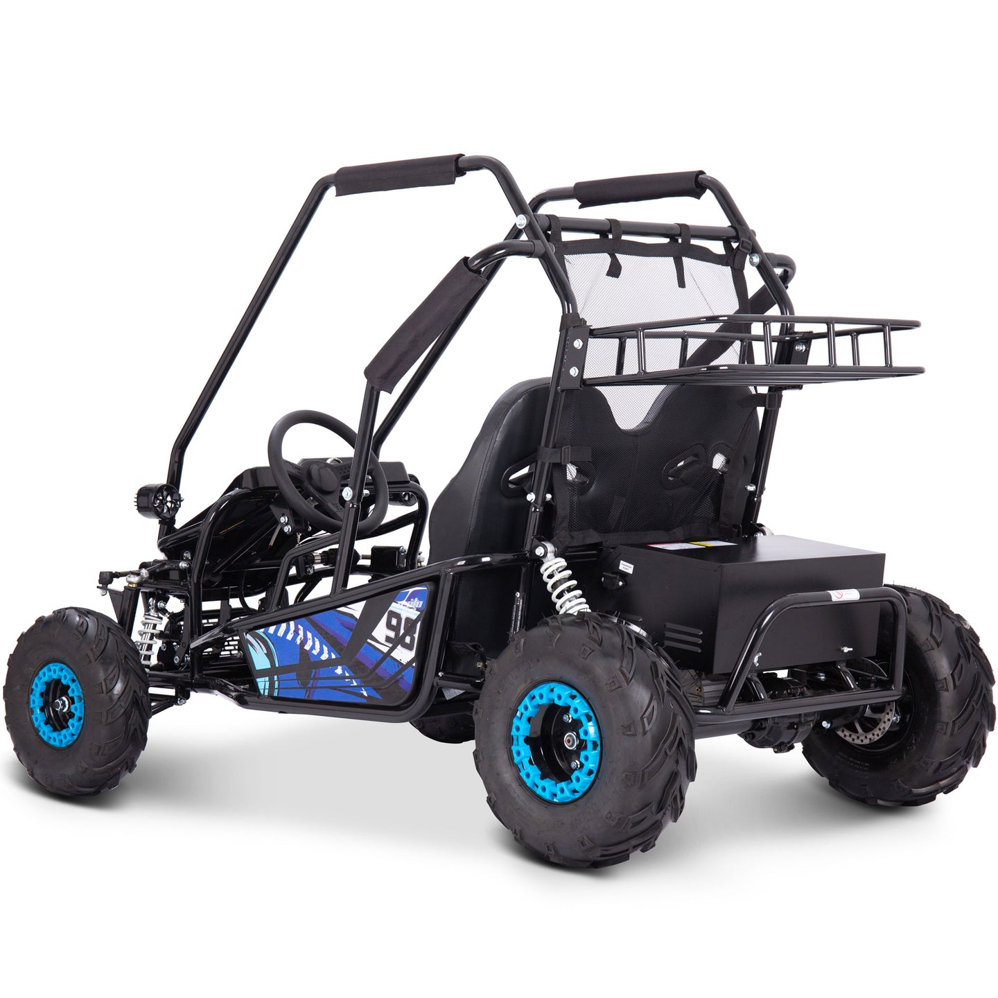 MotoTec Mud Monster XL 60v 2000w Electric Go Kart Full Suspension Blue - Image 7