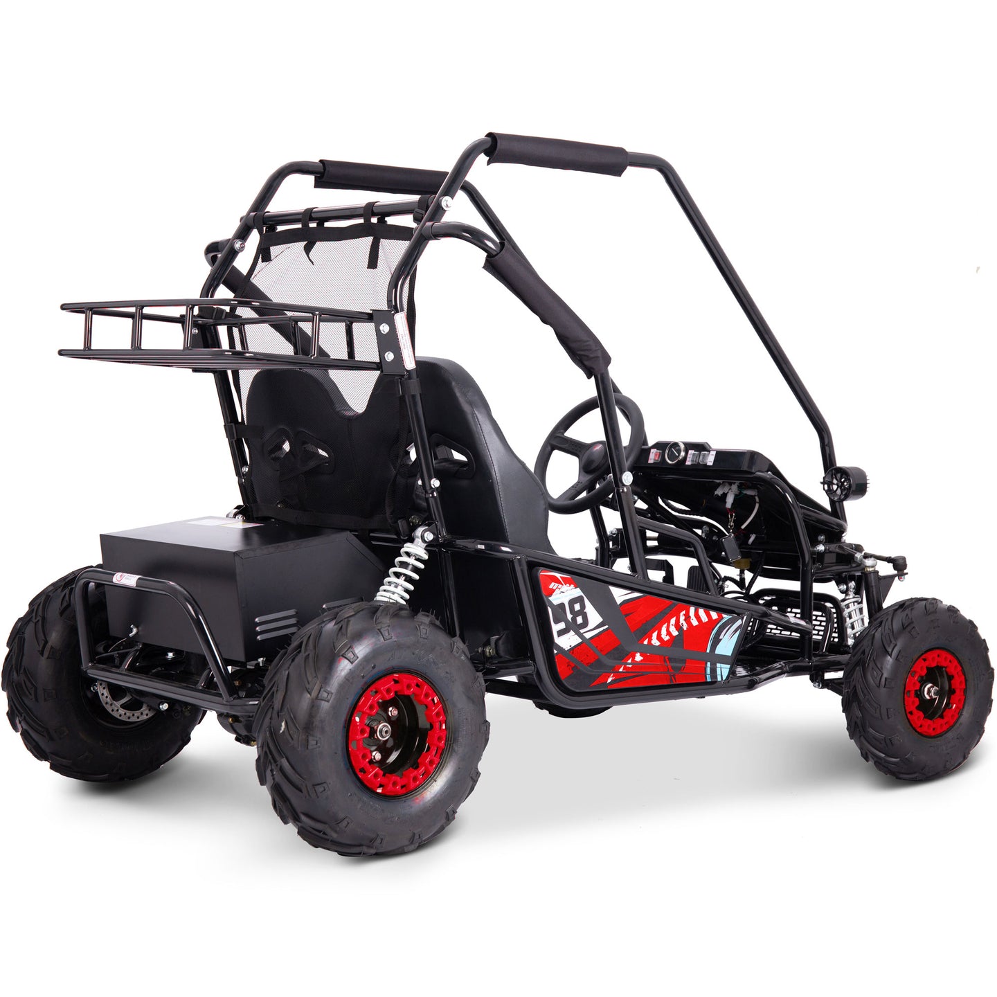 MotoTec Mud Monster XL 60v 2000w Electric Go Kart Full Suspension Red - Image 3