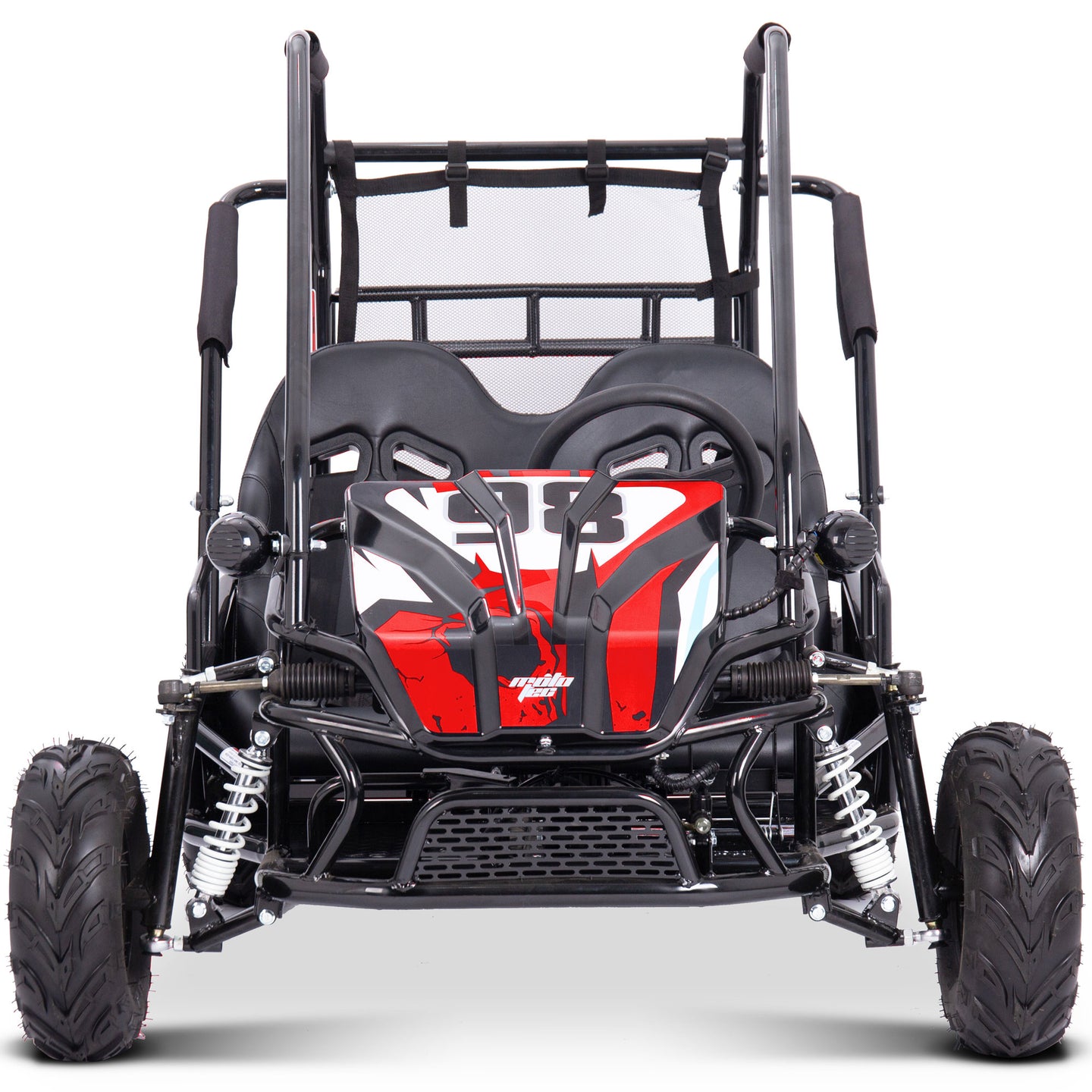 MotoTec Mud Monster XL 60v 2000w Electric Go Kart Full Suspension Red - Image 5