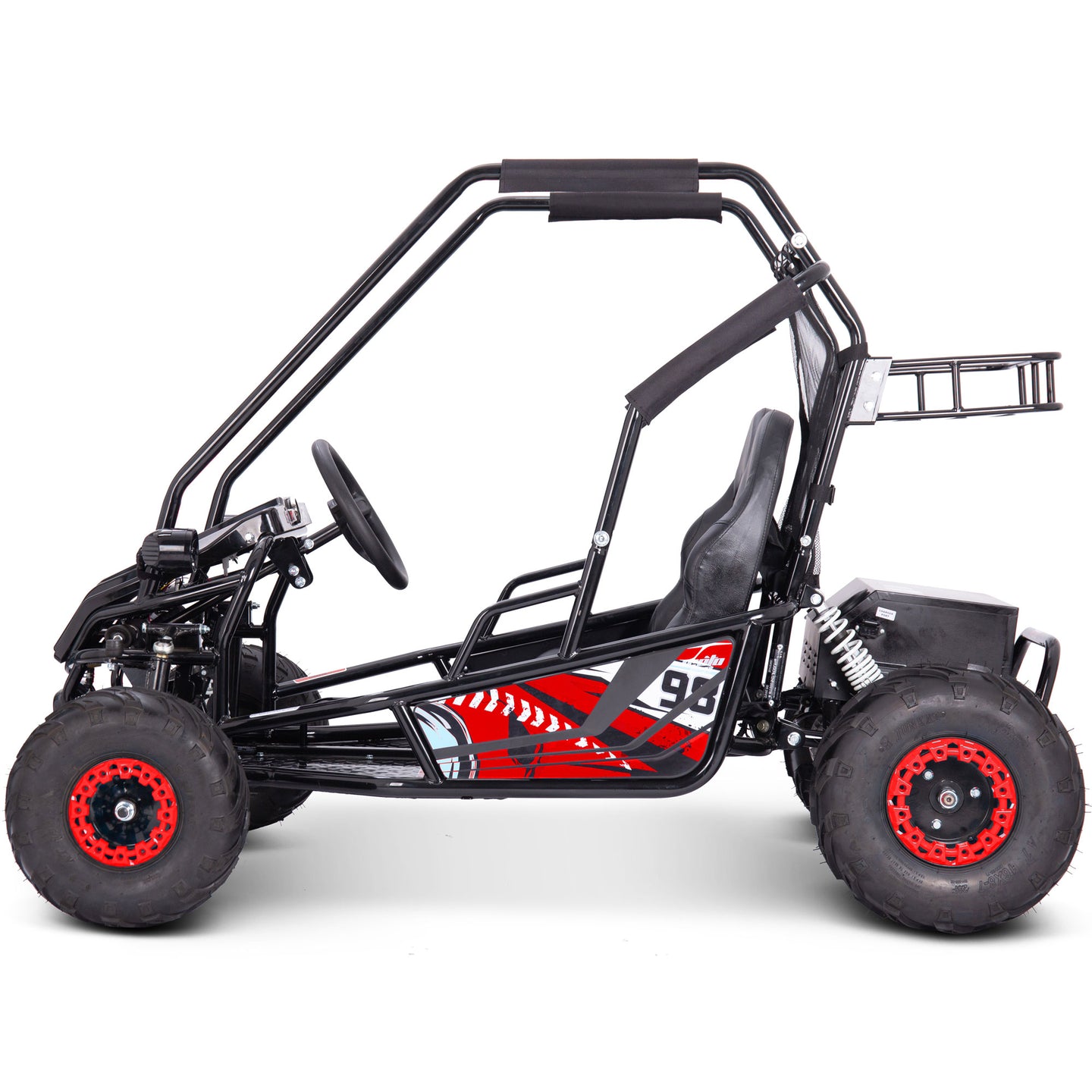 MotoTec Mud Monster XL 60v 2000w Electric Go Kart Full Suspension Red - Image 6