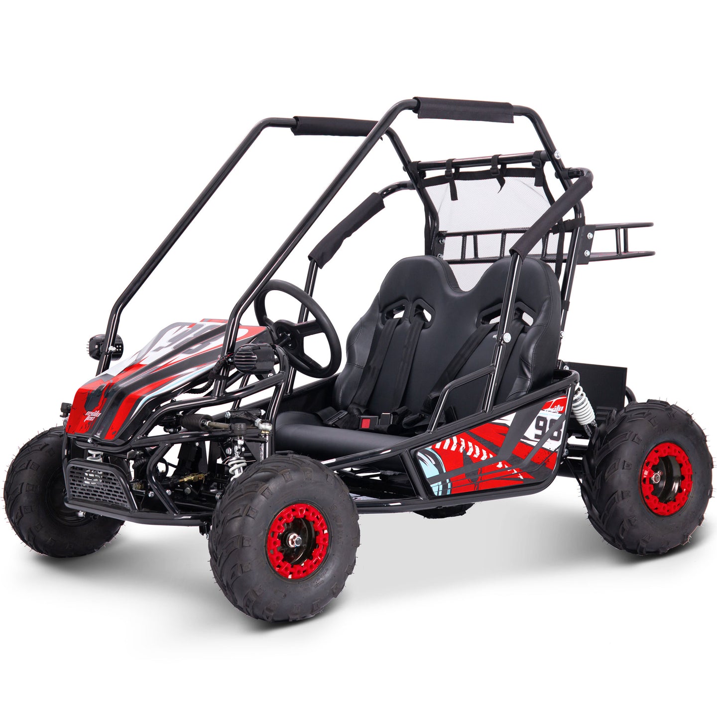 MotoTec Mud Monster XL 60v 2000w Electric Go Kart Full Suspension Red - Image 7
