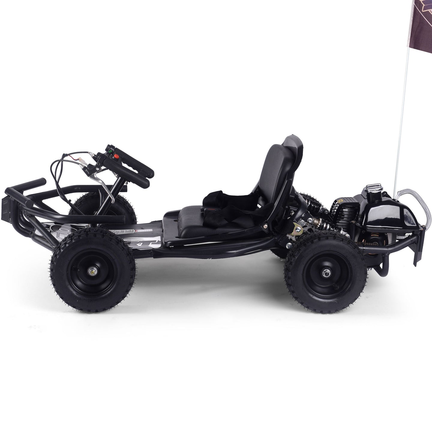 MotoTec Sandman Kids Gas Powered 52cc Go Kart Black - Image 3