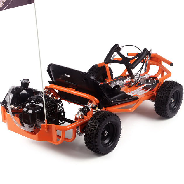 MotoTec Sandman Kids Gas Powered 52cc Go Kart Orange - Image 2