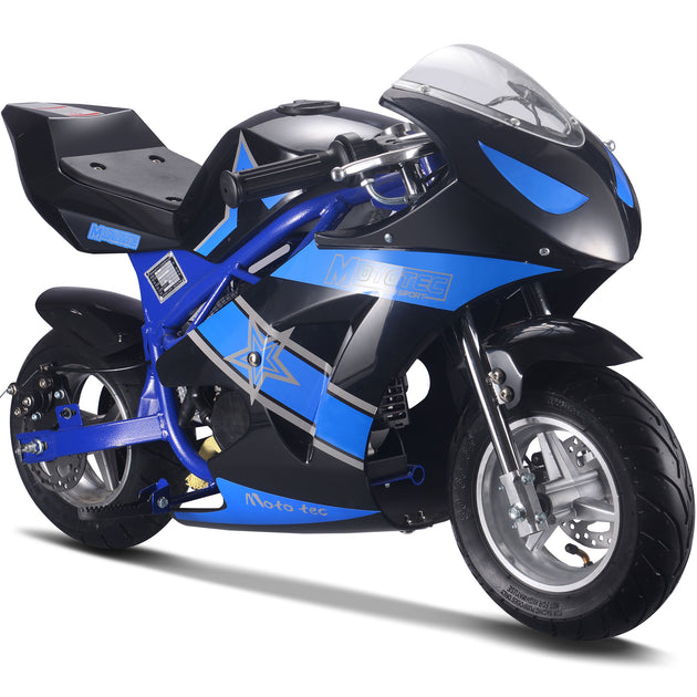 MotoTec Gas Pocket Bike GT 49cc 2-stroke Blue
