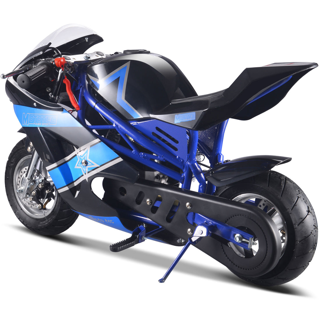 MotoTec Gas Pocket Bike GT 49cc 2-stroke Blue - Image 4