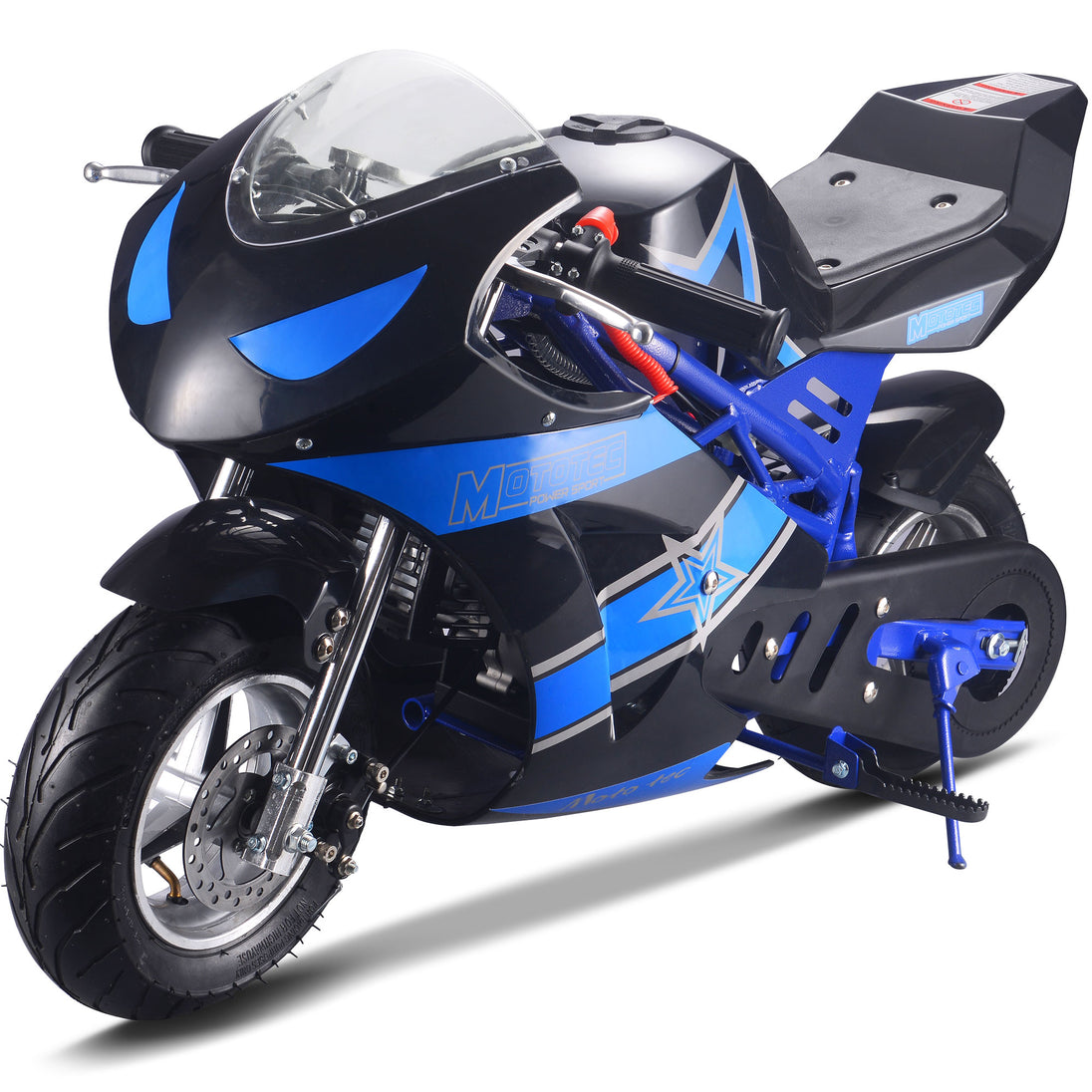 MotoTec Gas Pocket Bike GT 49cc 2-stroke Blue - Image 6