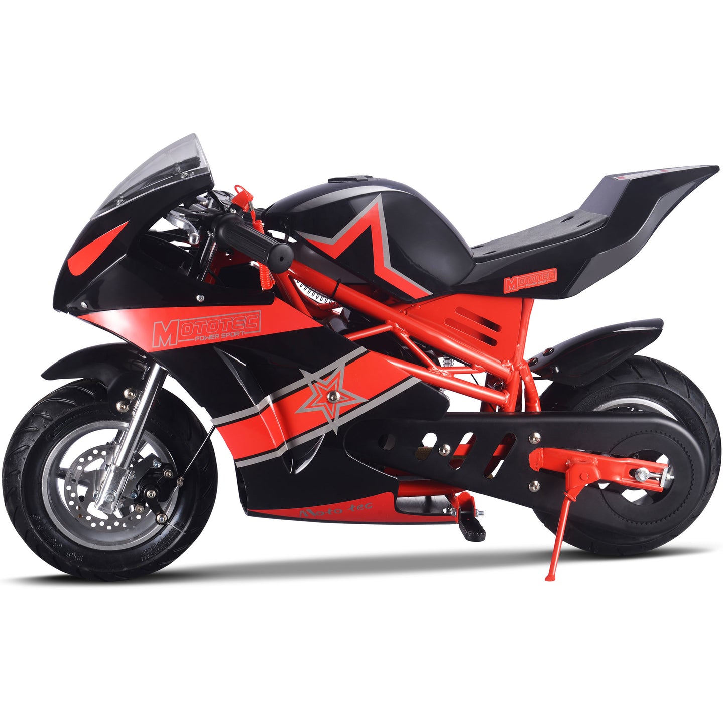 MotoTec Gas Pocket Bike GT 49cc 2-stroke Red - Image 5