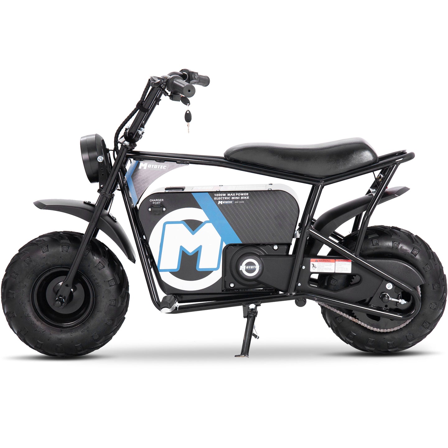 MotoTec 48v 1000w Electric Mini Bike Black - Image 5