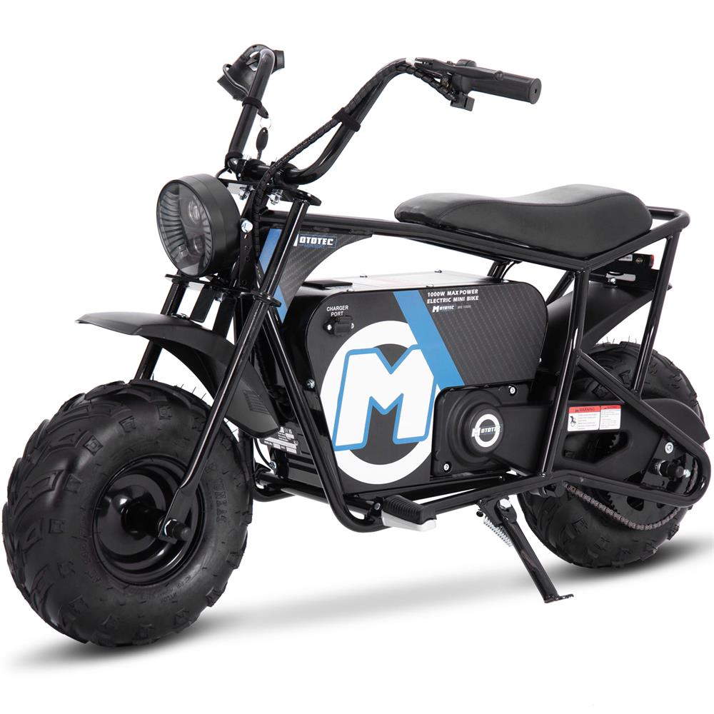 MotoTec | 48V/12Ah 1000W Electric Mini Bike | MT-MiniBike-48v-1000w_Black