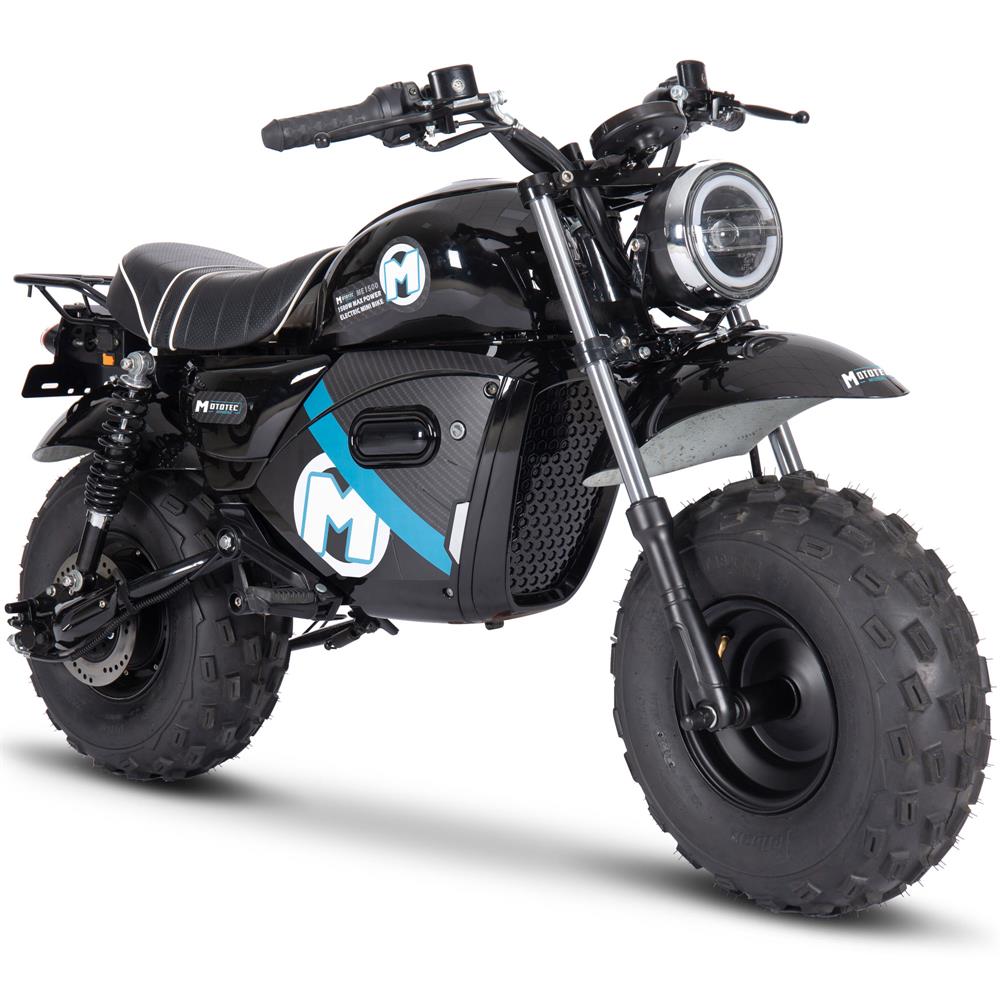 MotoTec | 60V/20Ah 1500W Electric Mini Bike | MT-MiniBike-60v-1500w_Black
