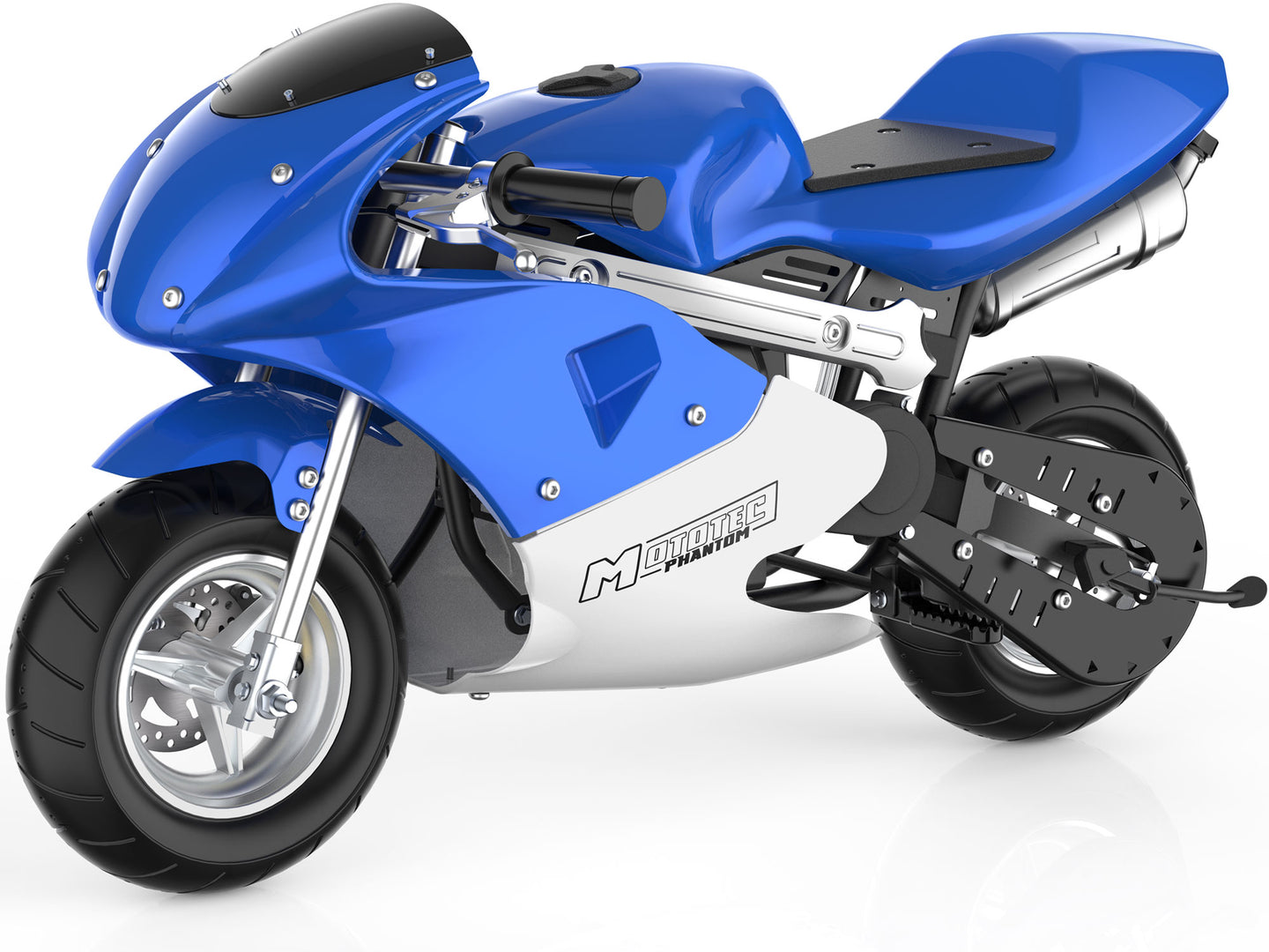 MotoTec Phantom Gas Pocket Bike 49cc 2-Stroke Blue - Image 2